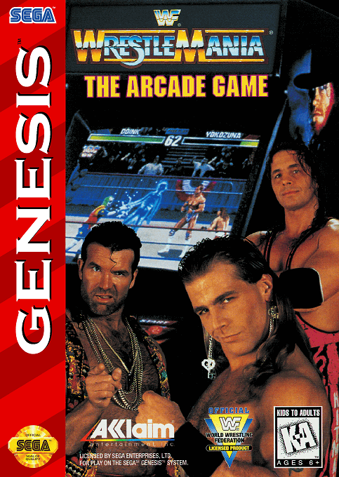 WWF Wrestlemania Arcade Game box art for Sega Genesis
